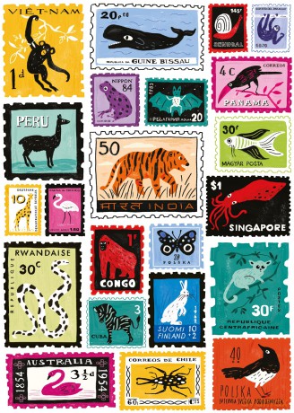 Stamped 1000 Piece Jigsaw Puzzle for Adults | The for Animal Lovers| Premium 100% Recycled Board | Modern 1000 Piece Puzzle for Adults | Happily Jigsaw Puzzles [PUZZLE]