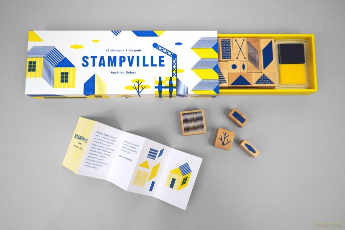 Stampville: 25 stamps + 2 ink pads - Aurelian Debat [KALENDARZ]