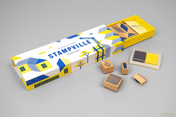 Stampville: 25 stamps + 2 ink pads - Aurelian Debat [KALENDARZ]