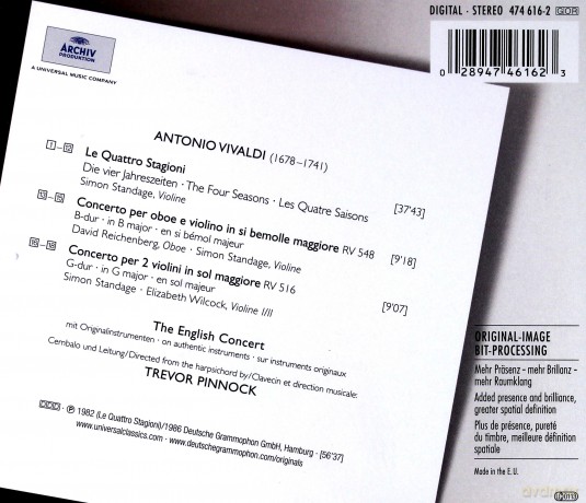 Pinnock Ec: Vivaldi Quattro Stagioni [CD]