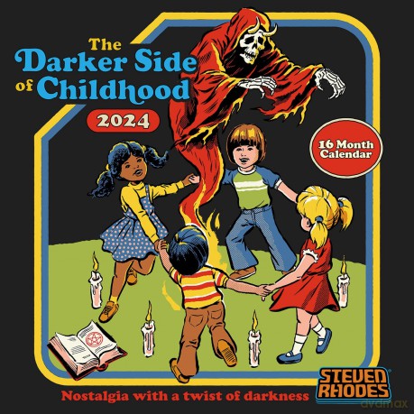 Steven Rhodes Calendar 2024 (Darker Side of Childhood Design) - Month to a View Planner 30cm x 30cm - Official Merchandise [KALENDARZ]