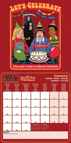 Steven Rhodes Calendar 2024 (Darker Side of Childhood Design) - Month to a View Planner 30cm x 30cm - Official Merchandise [KALENDARZ]