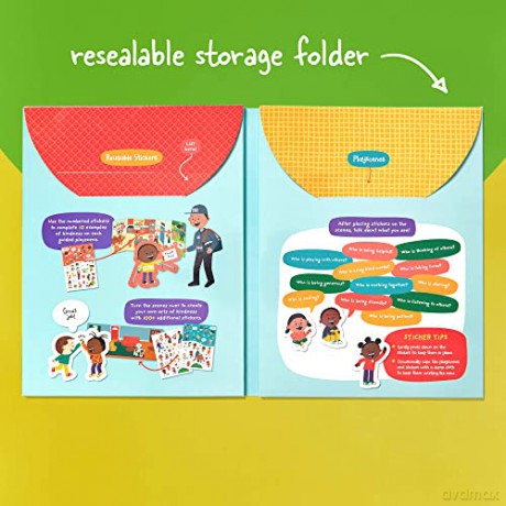 Stick with Kindness Reusable Sticker Playscenes (Highlights Learning Kindness): Includes 3 Double-sided Playscenes and 175+ Stickers - Highlights [KSIĄŻKA]
