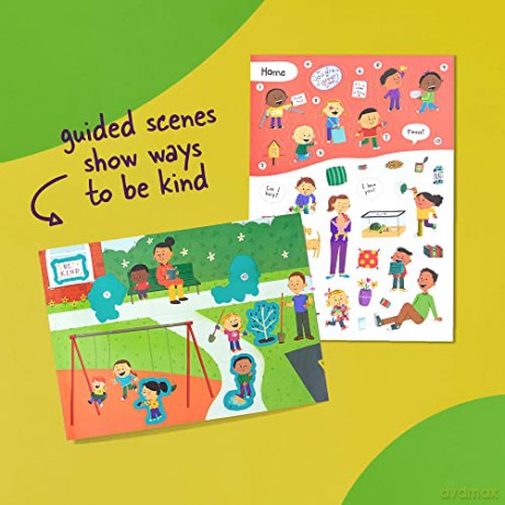 Stick with Kindness Reusable Sticker Playscenes (Highlights Learning Kindness): Includes 3 Double-sided Playscenes and 175+ Stickers - Highlights [KSIĄŻKA]