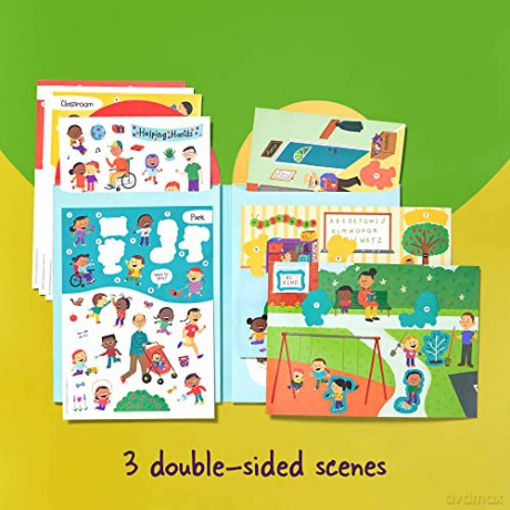 Stick with Kindness Reusable Sticker Playscenes (Highlights Learning Kindness): Includes 3 Double-sided Playscenes and 175+ Stickers - Highlights [KSIĄŻKA]