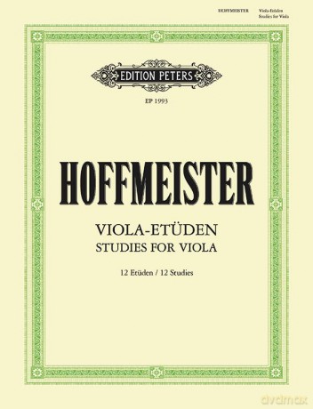 Studies for Viola: 12 Studies (Edition Peters) - Franz Anton Hoffmeister [KSIĄŻKA]