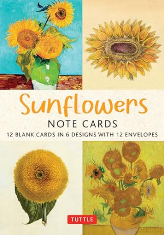 Sunflowers - 12 Blank Note Cards: 12 Blank Cards in 6 Designs with 12 Envelopes in a Keepsake Box - Tuttle Studio [KSIĄŻKA]