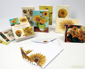 Sunflowers - 12 Blank Note Cards: 12 Blank Cards in 6 Designs with 12 Envelopes in a Keepsake Box - Tuttle Studio [KSIĄŻKA]