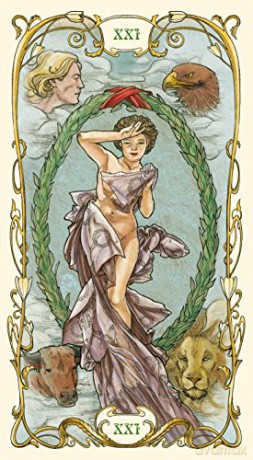 Tarot Mucha: 78 Full colour cards and 16 page guide booklet - Pietro Alligo [KSIĄŻKA]