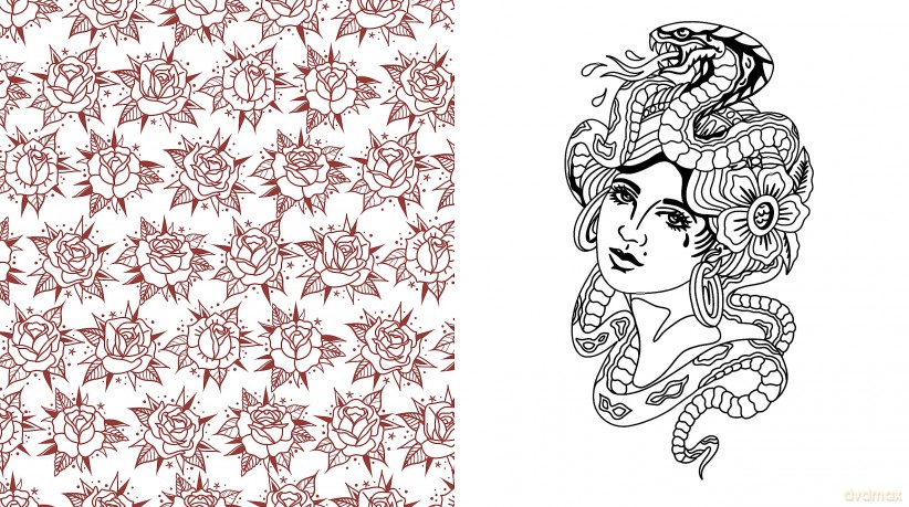 Tattoo Coloring: From Pin-Ups and Roses to Sailors and Skulls - More Than 100 Pages to Color (Chartwell Coloring Books) - Editors of Chartwell Books [KSIĄŻKA]