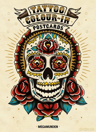 Tattoo Colour-In Postcards - Megamunden [KSIĄŻKA]