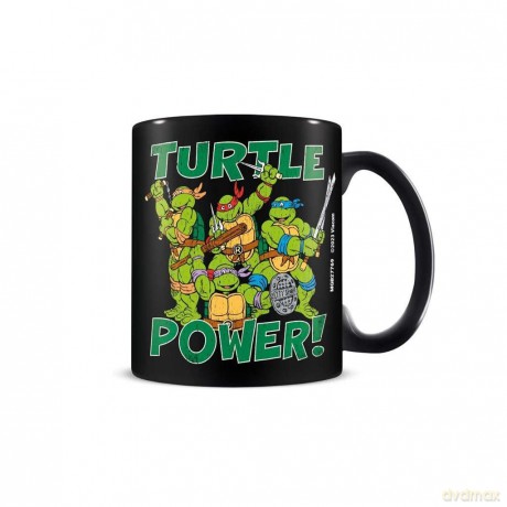 Teenage Mutant Ninja Turtles Coffee Mug (Turtle Power Design) 11oz Large Mug in Presentation Gift Box. Ceramic Mugs for Women. Ninja Turtle Black Mug. TMNT Tea Mug - Official Merchandise
