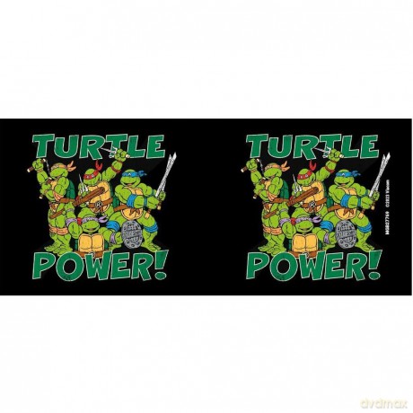 Teenage Mutant Ninja Turtles Coffee Mug (Turtle Power Design) 11oz Large Mug in Presentation Gift Box. Ceramic Mugs for Women. Ninja Turtle Black Mug. TMNT Tea Mug - Official Merchandise
