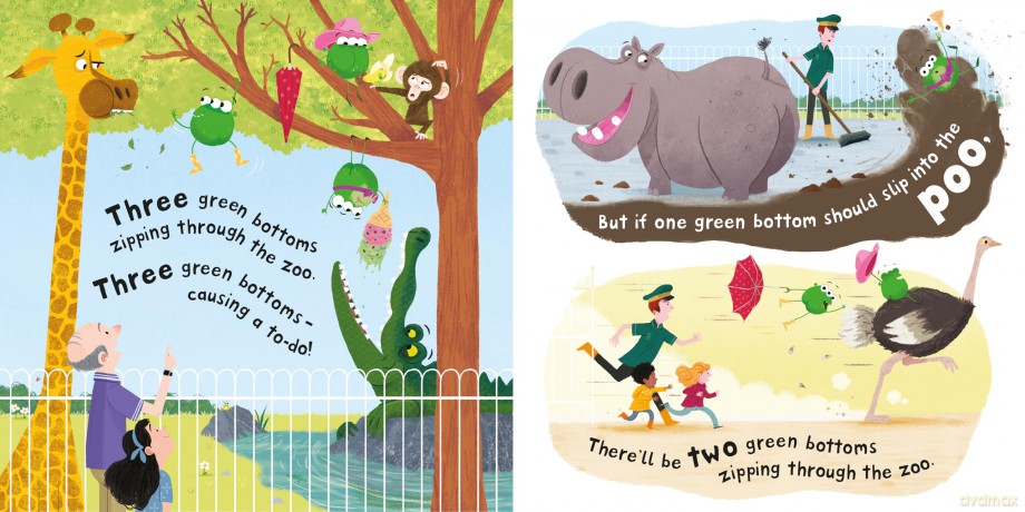 Ten Green Bottoms: A laugh-out-loud rhyming counting book - Barry Timms [KSIĄŻKA]