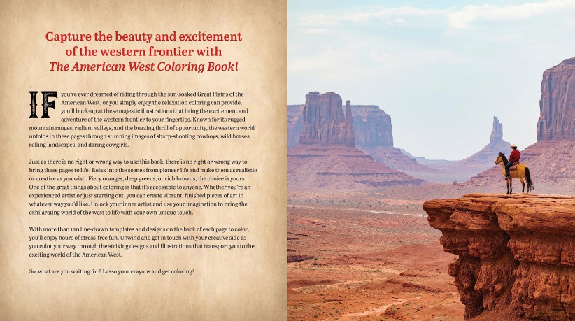 The American West Coloring Book: Color Life on the Frontier - More Than 100 Pages to Color (Chartwell Coloring Books) - Editors of Chartwell Books [KSIĄŻKA]