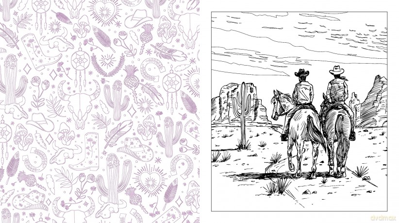 The American West Coloring Book: Color Life on the Frontier - More Than 100 Pages to Color (Chartwell Coloring Books) - Editors of Chartwell Books [KSIĄŻKA]