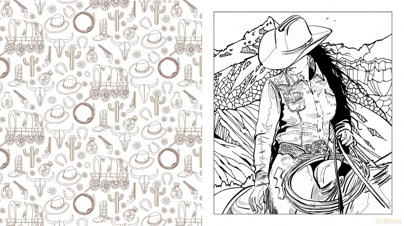 The American West Coloring Book: Color Life on the Frontier - More Than 100 Pages to Color (Chartwell Coloring Books) - Editors of Chartwell Books [KSIĄŻKA]