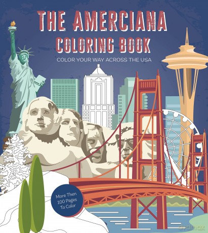 The Americana Coloring Book: Color Your Way Across the U.S.A. - More Than 100 Pages to Color (Chartwell Coloring Books) - Editors of Chartwell Books [KSIĄŻKA]