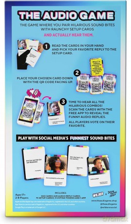 The Audio Game | The Game Where You Pair Hilarious Sound Bites with Raunchy Setup Cards | Play with Social Media's Funniest Sound Bites | 2-8 Players, Ages 17+ [KSIĄŻKA]