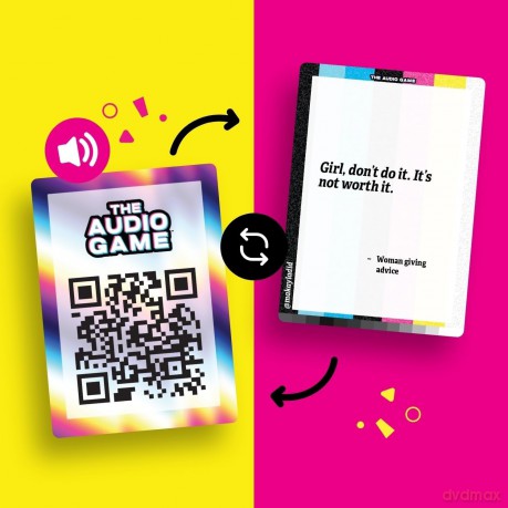 The Audio Game | The Game Where You Pair Hilarious Sound Bites with Raunchy Setup Cards | Play with Social Media's Funniest Sound Bites | 2-8 Players, Ages 17+ [KSIĄŻKA]