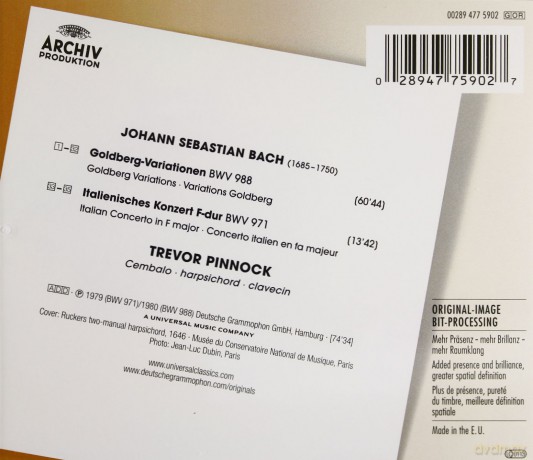 Pinnock: Bach:Goldberg Variations, Italian Concer [CD]