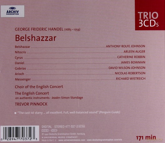 Pinnock: Handel:Belshazzar [3CD]