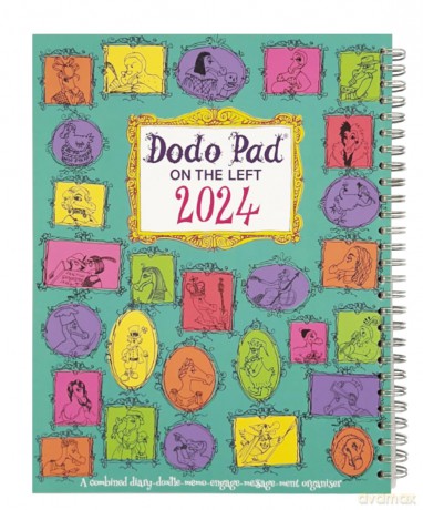 The Dodo Pad ON THE LEFT Desk Diary 2024 - Week to View, Calendar Year Diary: A Diary-Organiser-Planner Book for left handers for up to 5 people/activities. UK made, sustainable, plastic free - Lord Dodo [KSIĄŻKA]