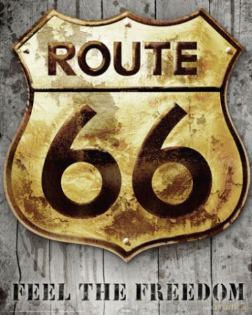 Route 66 (Golden sign) [PLAKAT]