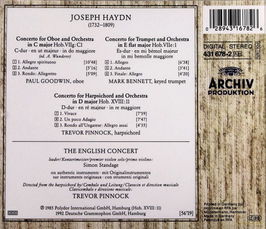 Pinnock: Haydn:Oboe Cto.+Trumpet [CD]