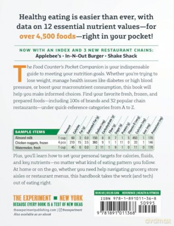The Food Counter's Pocket Companion Sixth Edition: Calories, Carbohydrates, Protein, Fats, Fiber, Sugar, Sodium, Iron, Calcium, Potassium, and Vitamin D-With 32 Restaurant Chains - Rebecca Lindberg [KSIĄŻKA]