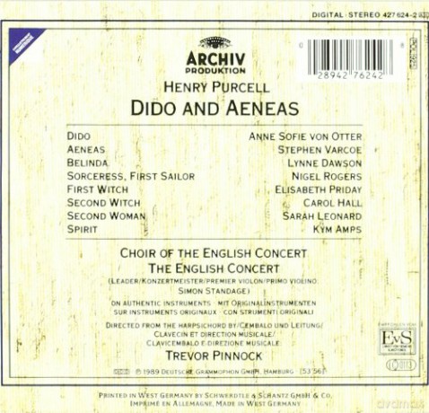Pinnock: Purcell:Dido And Aeneas [CD]