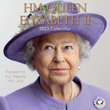 The Gifted Stationery Company | Queen Elizabeth II | 2023 Square Wall Calendar 12 x 12 inch, 16 Months Calendar Planner For Family Home And Office With Space For Birthdays And Notes [KALENDARZ]
