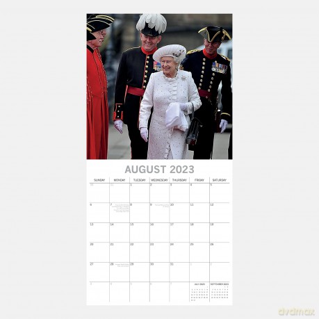 The Gifted Stationery Company | Queen Elizabeth II | 2023 Square Wall Calendar 12 x 12 inch, 16 Months Calendar Planner For Family Home And Office With Space For Birthdays And Notes [KALENDARZ]