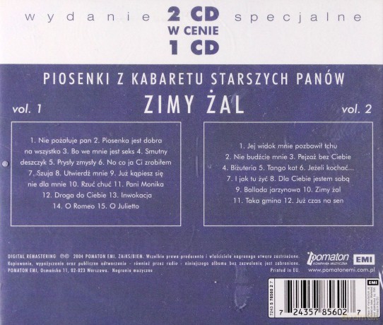 Piosenki z Kabaretu Starszych Panów: Zimy żal [2CD]