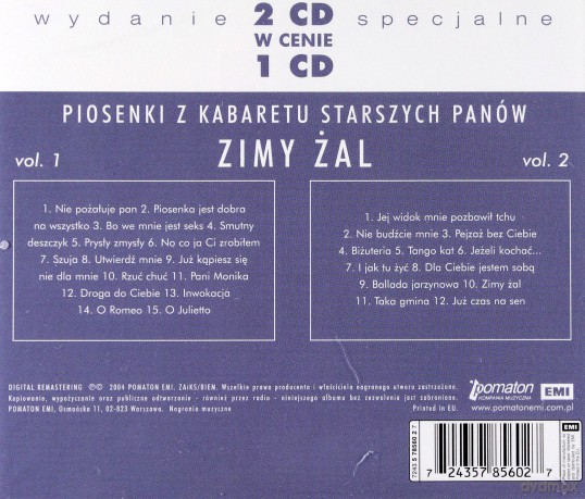 Piosenki z Kabaretu Starszych Panów: Zimy żal [2CD]