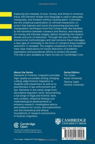 The Language of Romance Crimes: Interactions of Love, Money, and Threat (Elements in Forensic Linguistics) - Elisabeth Carter [KSIĄŻKA]