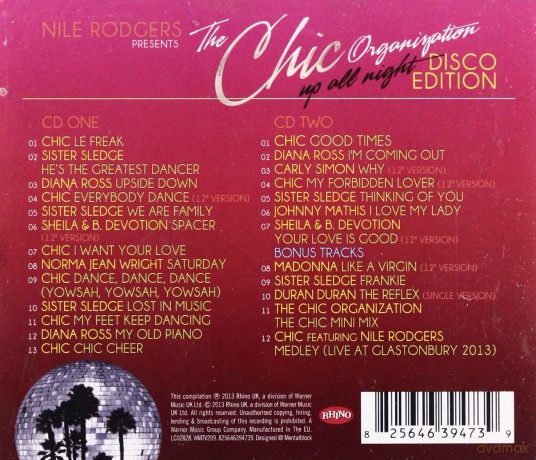 Nile Rodghes Presents: The Chic Organisation - Up All Night (The Greatest Hits) Disco Edition [2CD]