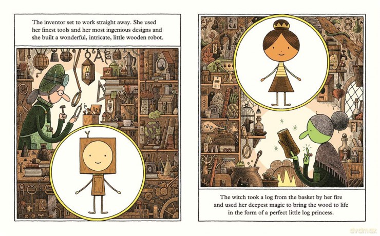 The Little Wooden Robot and the Log Princess: Winner of Foyles Children's Book of the Year - Tom Gauld [KOMIKS]
