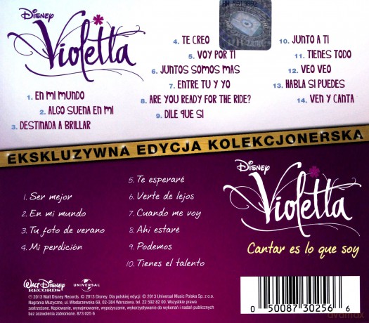 Violetta - Cantar Es Lo Que Soy soundtrack (Ekskluzywna Edycja Kolekcjonerska) (Disney) [2CD]