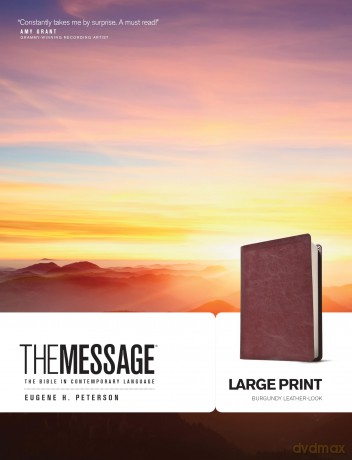 The Message Large Print, Burgundy: The Bible In Comtemporary Language, Large Print Numbered Edition - Eugene H. Peterson [KSIĄŻKA]