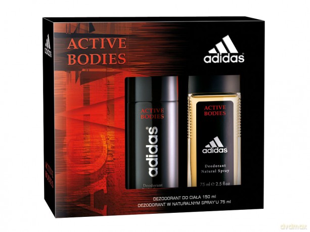 Adidas Active Bodies Zestaw dla Mężczyzny - Dezodorant w Naturalnym Spray'u 75ml, Body Spray 150ml [2xPERFUMY]