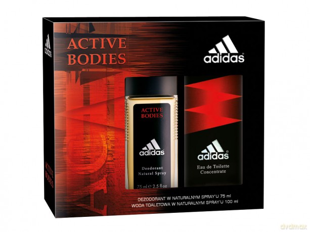 Adidas Active Bodies Zestaw dla Mężczyzny - Woda Toaletowa 100ml, Dezodorant w Naturalnym Spray'u 75ml [2xPERFUMY]