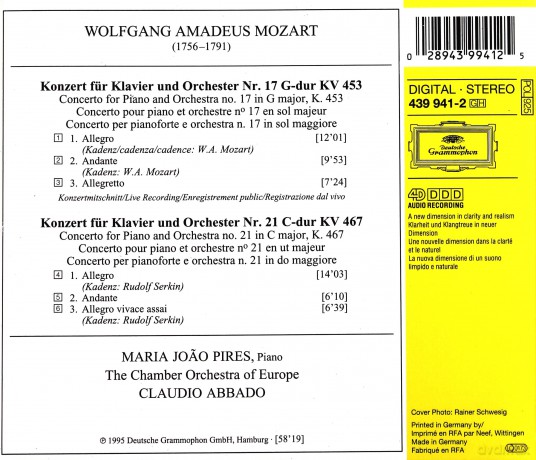 Pires,Abbado: Mozart:Piano Conc.N.17 I 21 [CD]