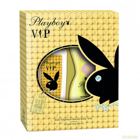 Zestaw Playboy VIP Woman Deodorant Natural Spray 75ml, Żel pod Prysznic 250ml [PERFUMY]+[KOSMETYKI]