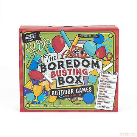 The Outdoor Boredom Busting Box - Huge outdoor games set - Over 45 activities from treasure hunt to limbo by Professor Puzzle. [KSIĄŻKA]