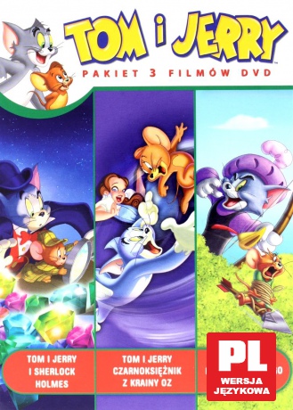 Tom i Jerry Najpiękniejsze Baśnie: Czarnoksiężnik z Krainy OZ / Robin Hood i Jego Księżna Mysz / Sherlock Holmes [BOX] [3DVD]