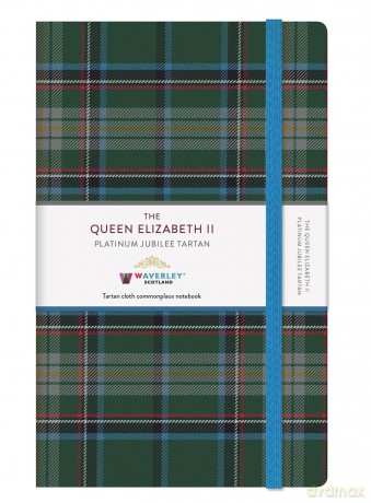 The Queen Elizabeth II Platinum Jubilee Tartan Cloth Large Notebook: Waverley Commonplace Notebooks: 91 (Waverley Tartan Cloth Commonplace Notebooks) - Waverley Scotland [KSIĄŻKA]