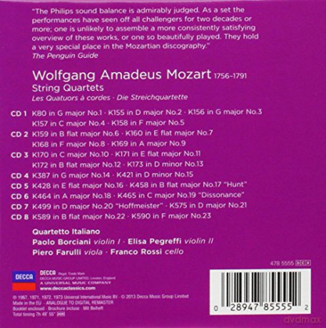 Quartetto Italiano: Mozart String Quartets (Collectors Edition) [7CD]