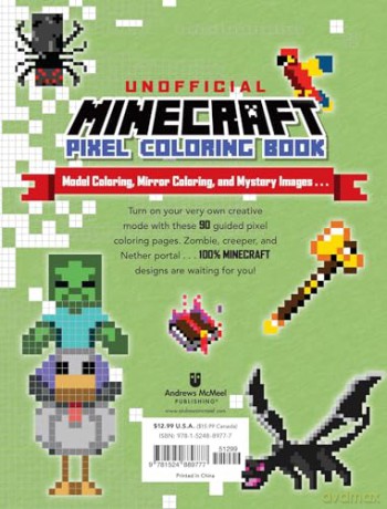 The Unofficial Minecraft Pixel Coloring Book: Volume 1 (Volume 1) [KSIĄŻKA]