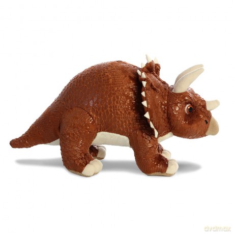 The World of Dinosaur Roar! Dinosaur Stomp The Triceratops Soft Toy, 61233, Brown, Cuddly Toy for Children